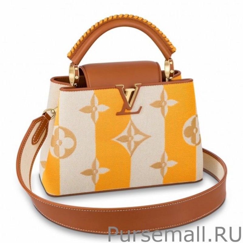Capucines BB Bag In Striped Canvas M57651