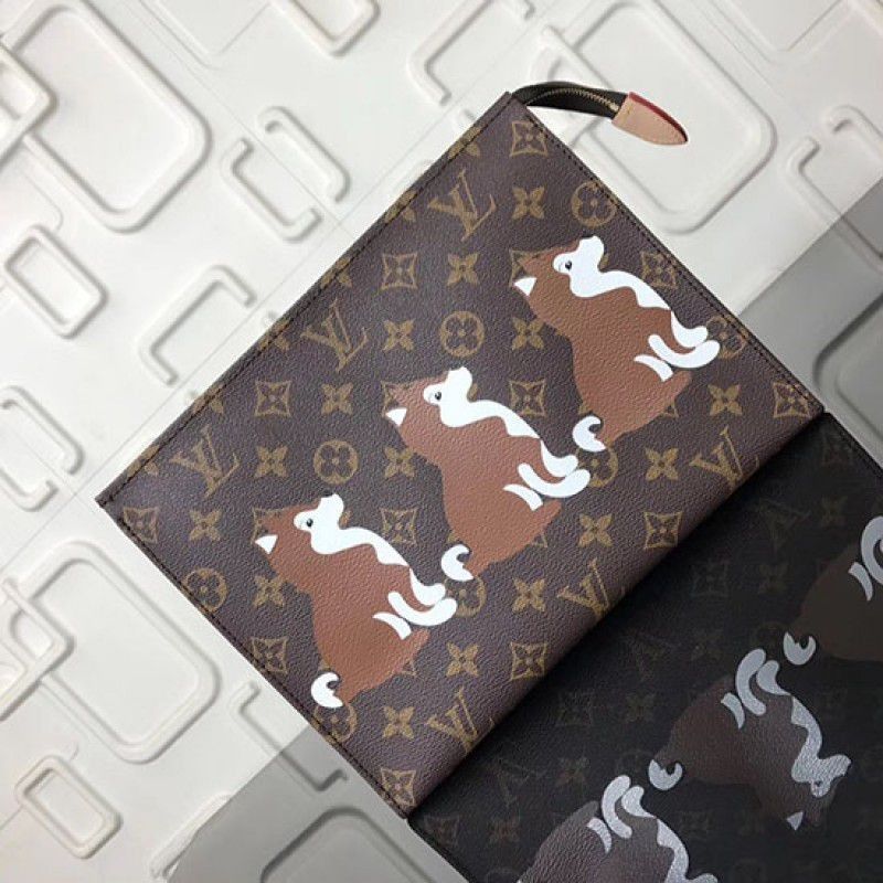 Dog Print Pochette Voyage MM M61692