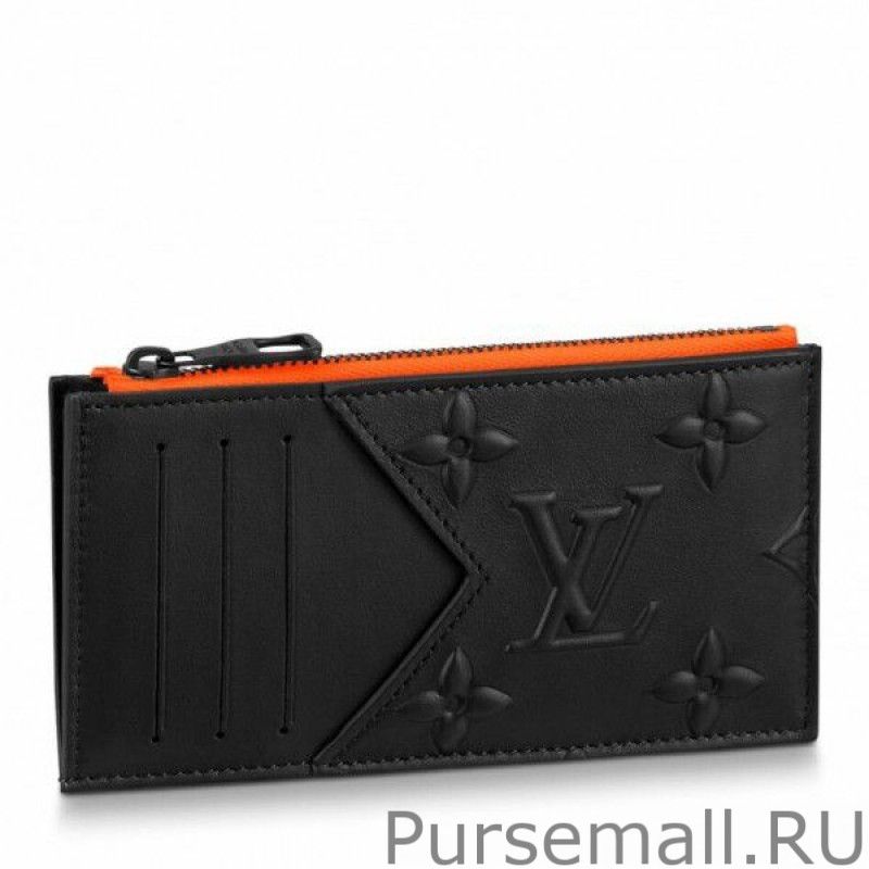 Coin Card Holder Monogram Leather M80827