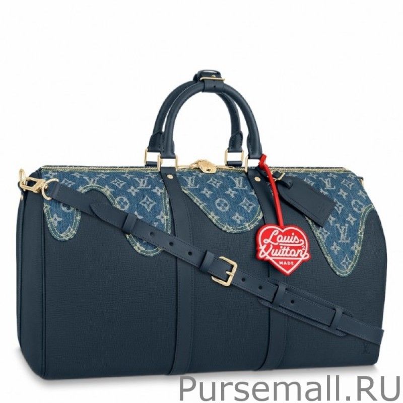Keepall Bandouliere 50 Leather Denim M45975