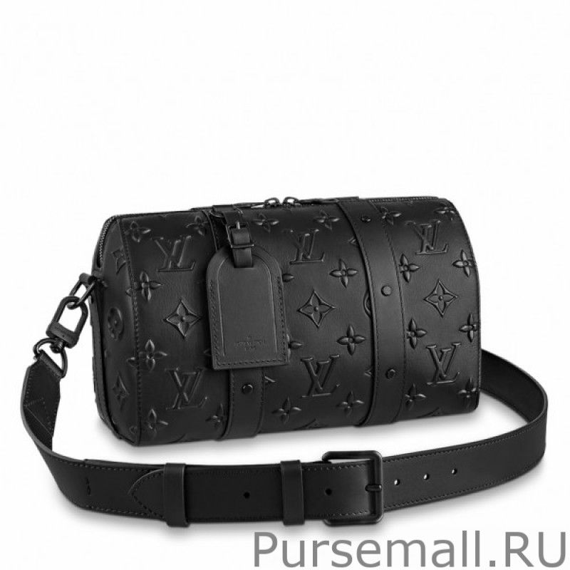 City Keepall Bag In Monogram Seal Leather M57955