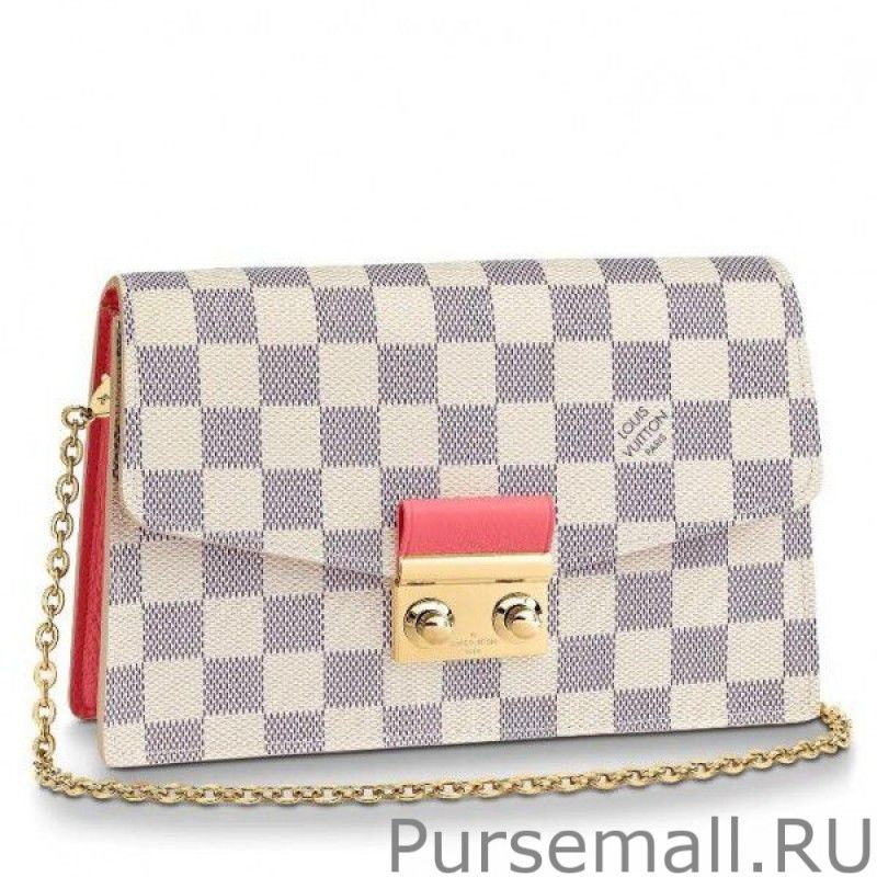 Croisette Chain Wallet Damier Azur N60358