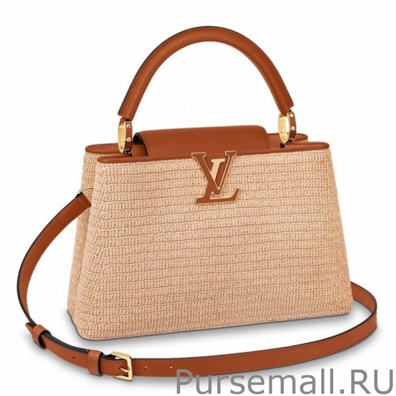 Capucines MM Bag In Braided Raffia M57649