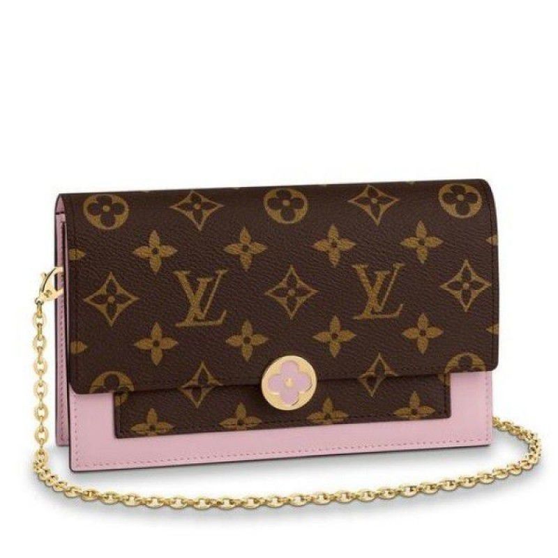 Flore Chain Wallet Monogram Canvas M67405 Pink