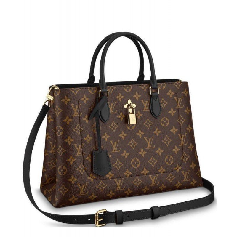 Flower Tote Monogram Canvas M43550 Black