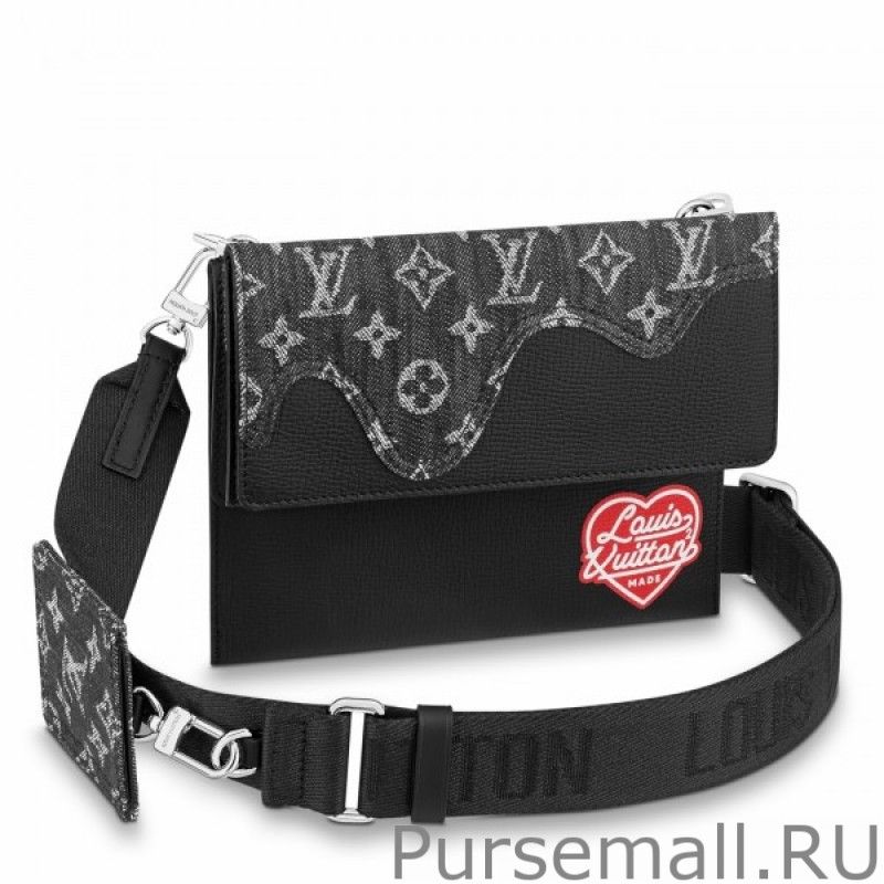 Trio Pouch Monogram Denim Leather M81013