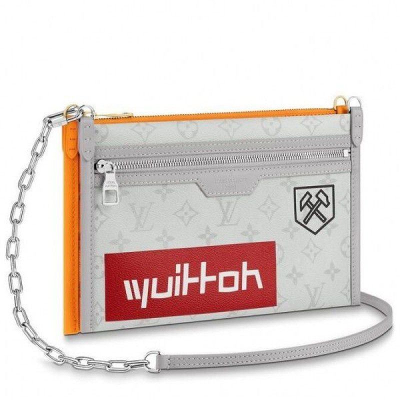 Double Flat Messenger Bag Monogram M44640 White