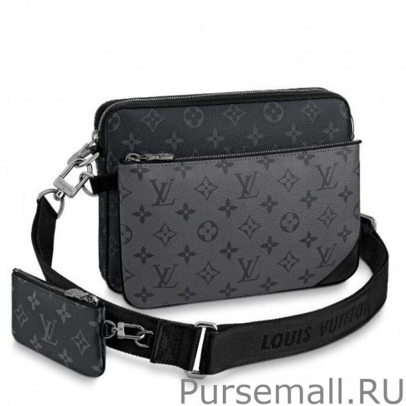 Trio Messenger Bag Monogram Eclipse Canvas m69443