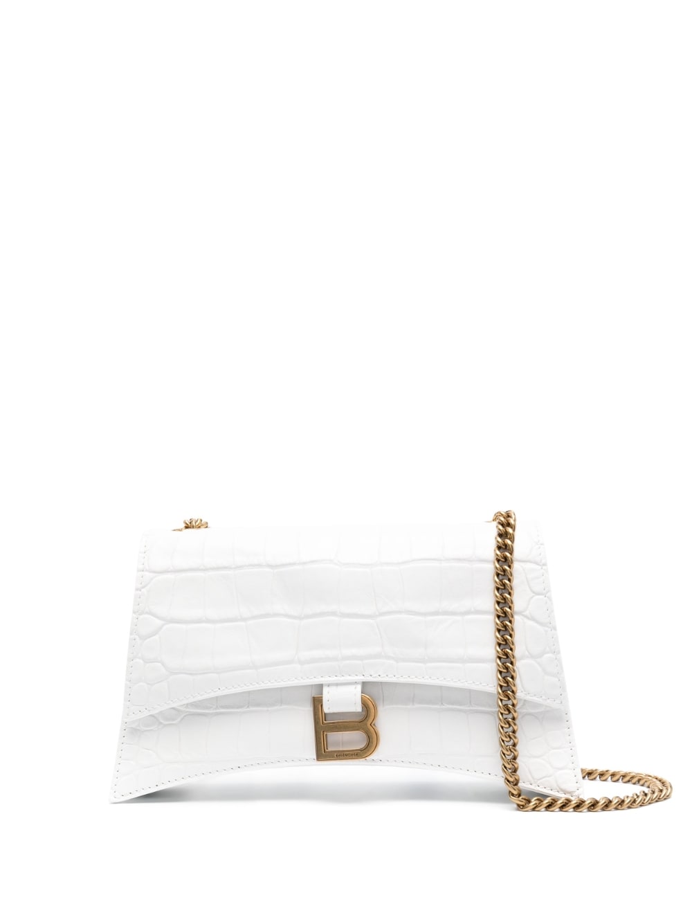 Ba*len*cia*ga crush crocodile-embossed shoulder bag