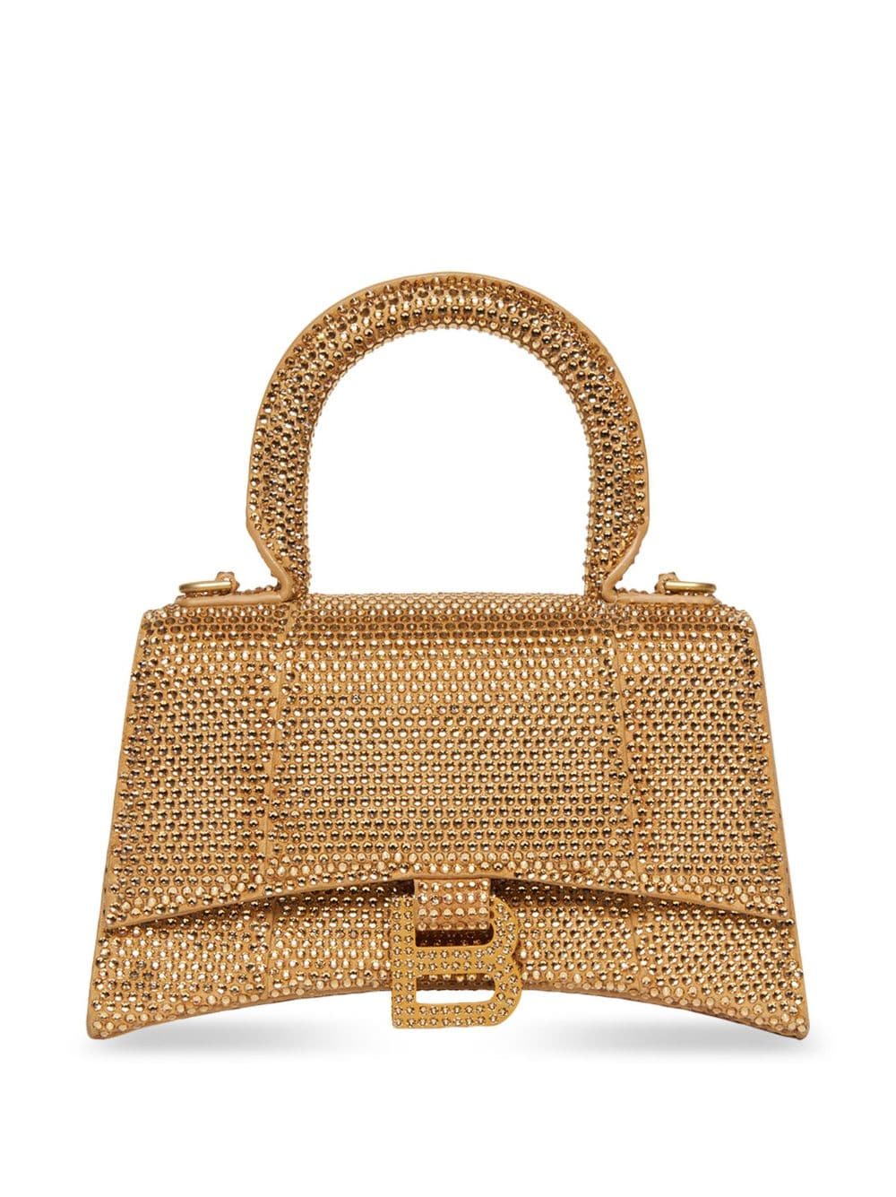 Ba*len*cia*ga s hourglass crystal-embellished suede crossbody bag