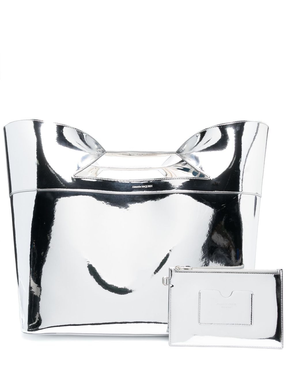 Alexander McQueen The Bow metallic leather tote bag