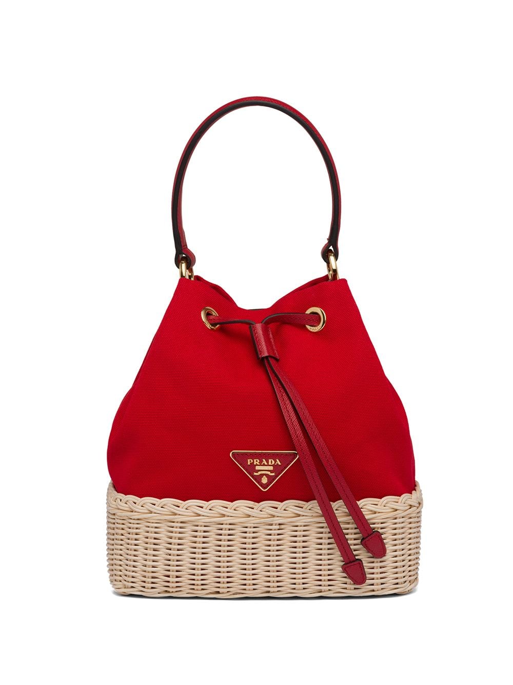 Pra*a wicker bucket bag