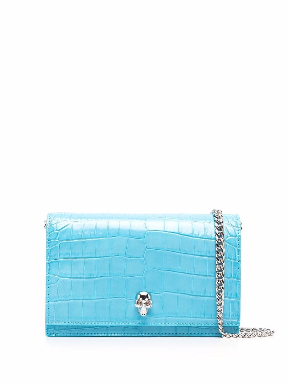 Alexander McQueen crocodile-effect leather satchel bag