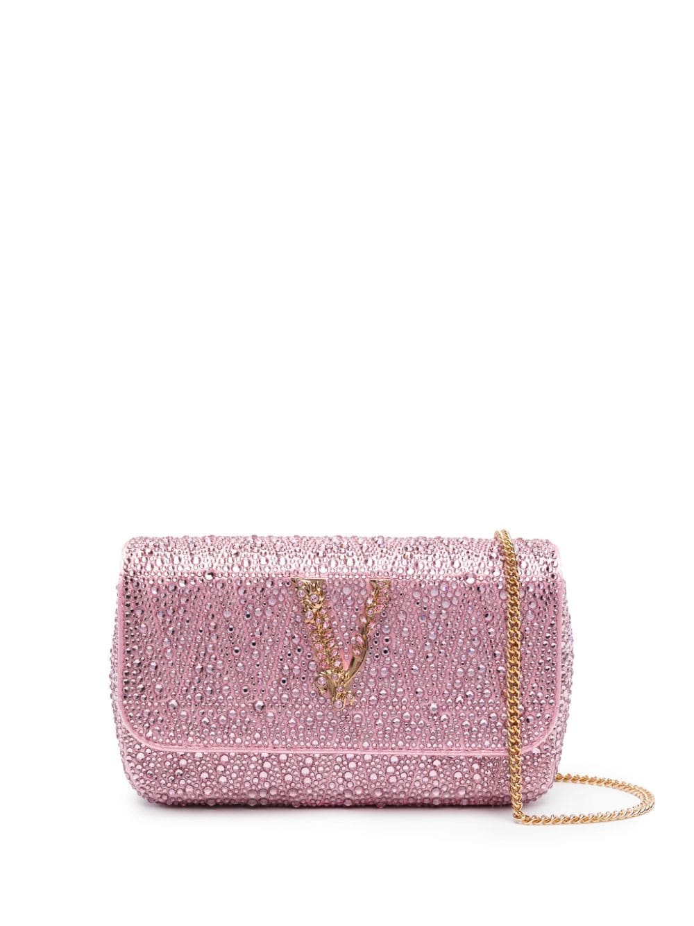 Versace Virtus rhinestone-embellished shoulder bag