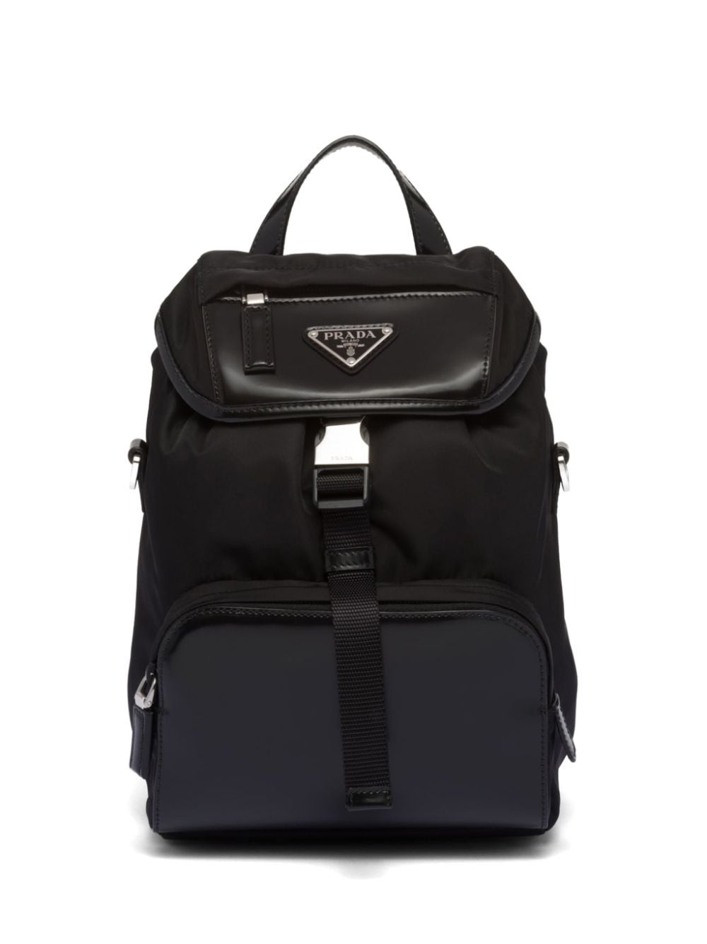 Pra*a triangle-logo panelled backpack