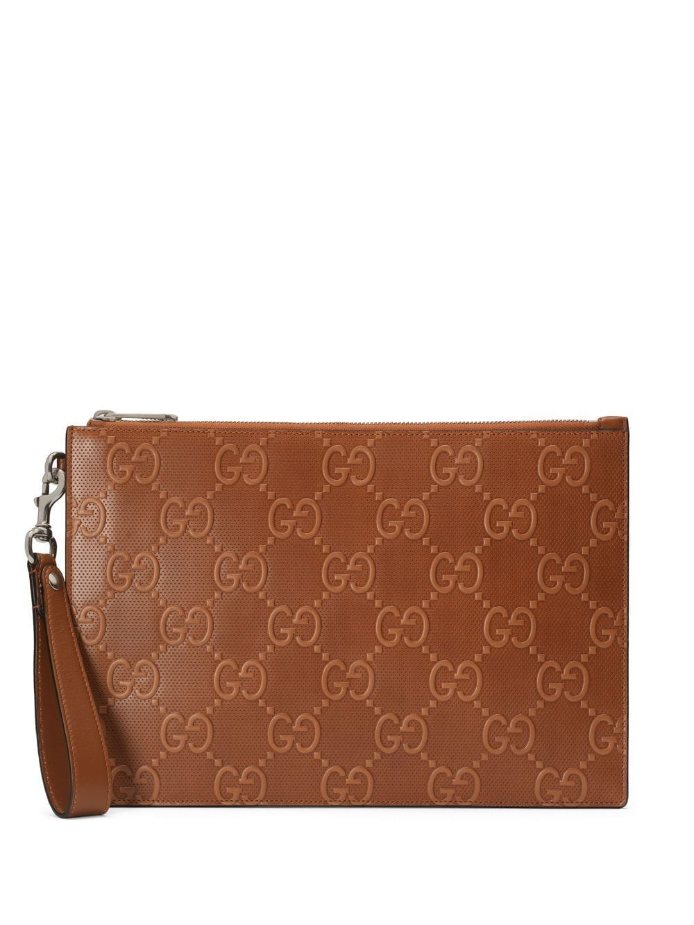 G*u*i gg embossed leather pouch