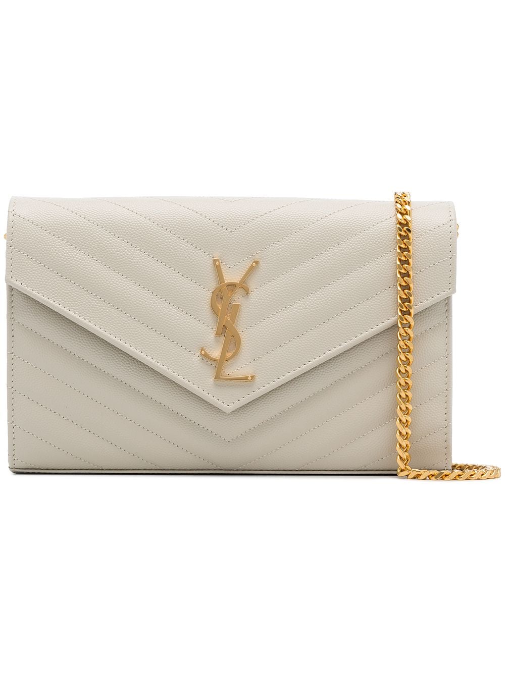 Saint Laurent Monogram chevron-quilted chain wallet