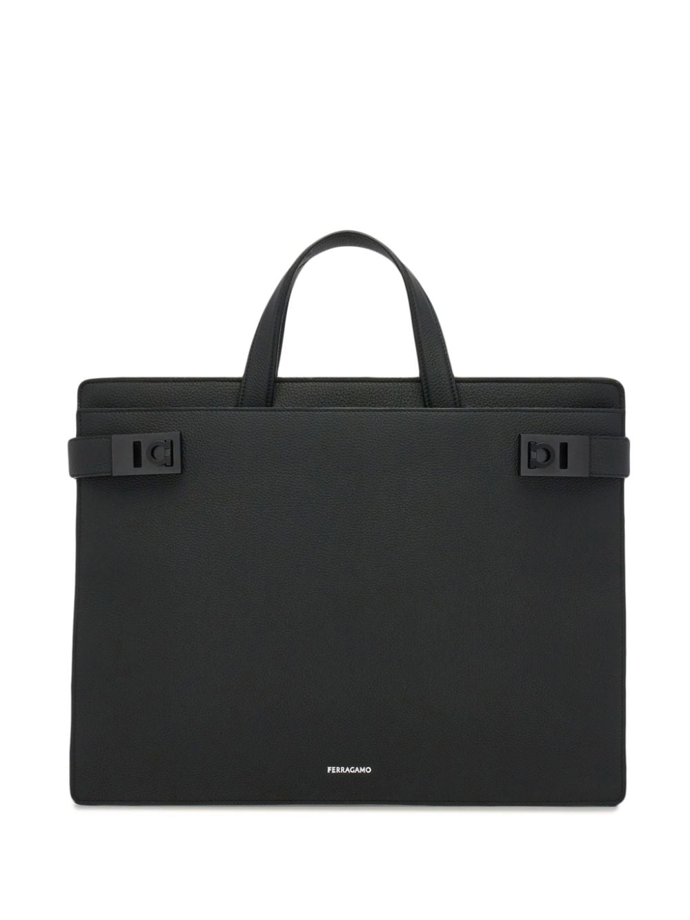 Ferragamo Gancini-buckle leather briefcase