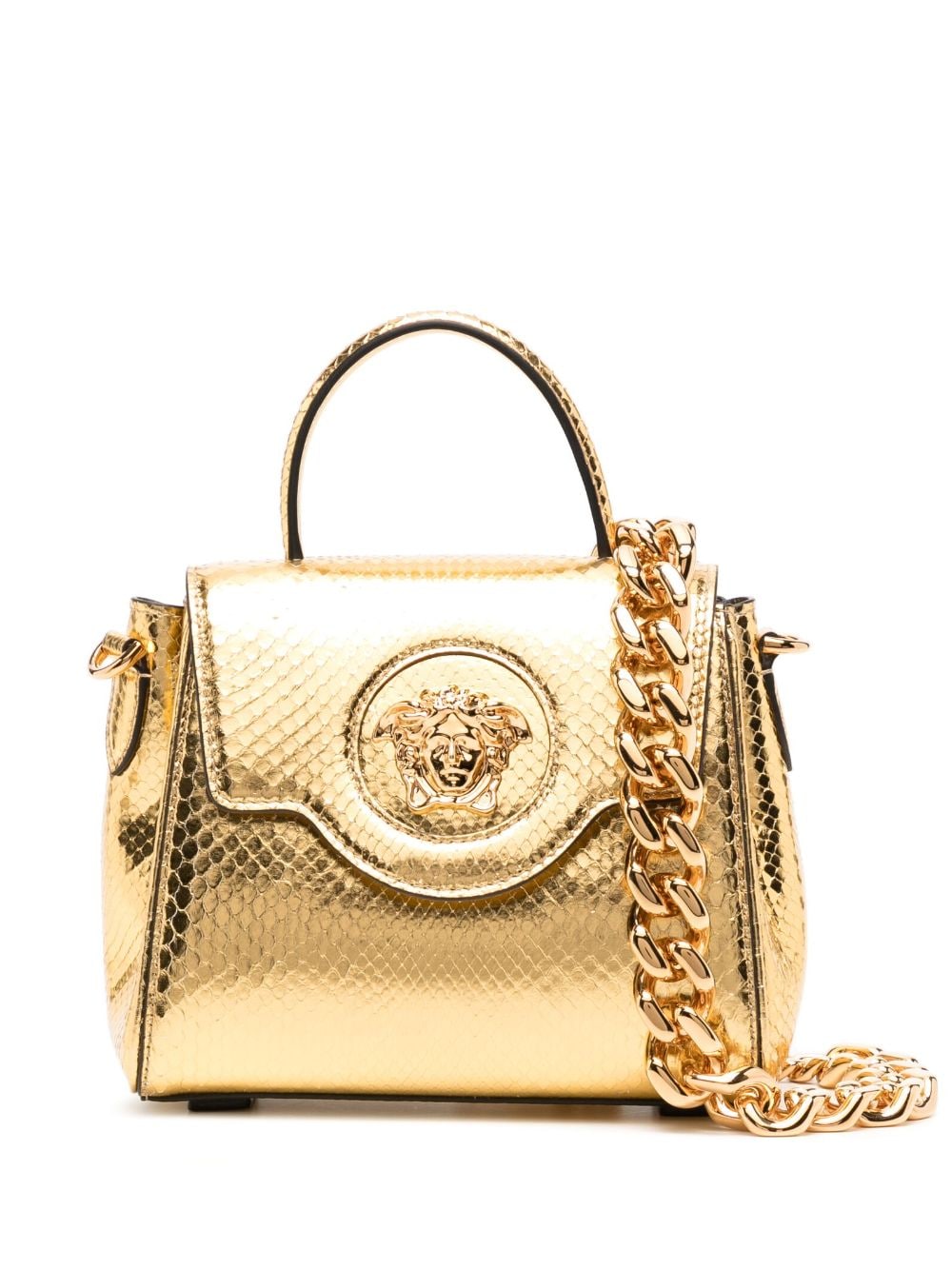 Versace small La Medusa python-effect tote bag