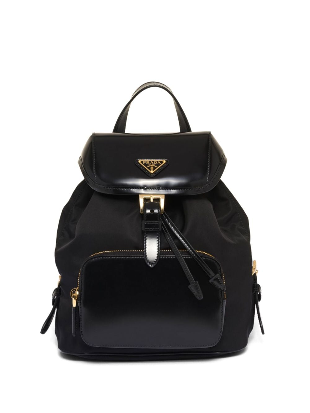Pra*a logo-plaque panelled backpack