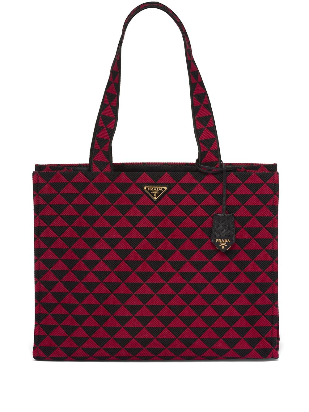 Pra*a large symbole embroidered tote bag