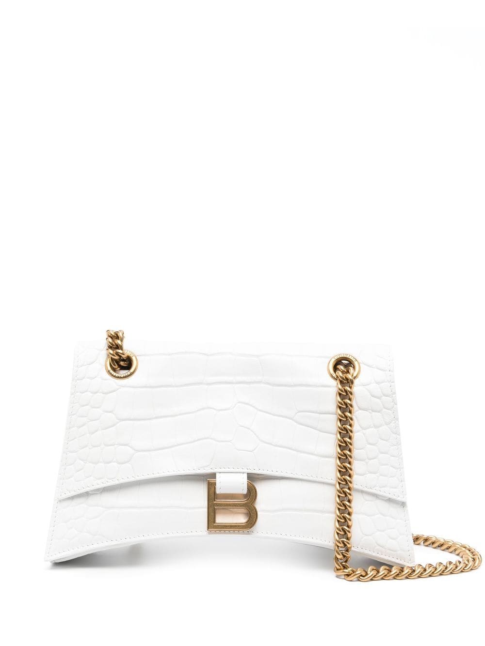 Ba*len*cia*ga crush crocodile-embossed crossbody bag