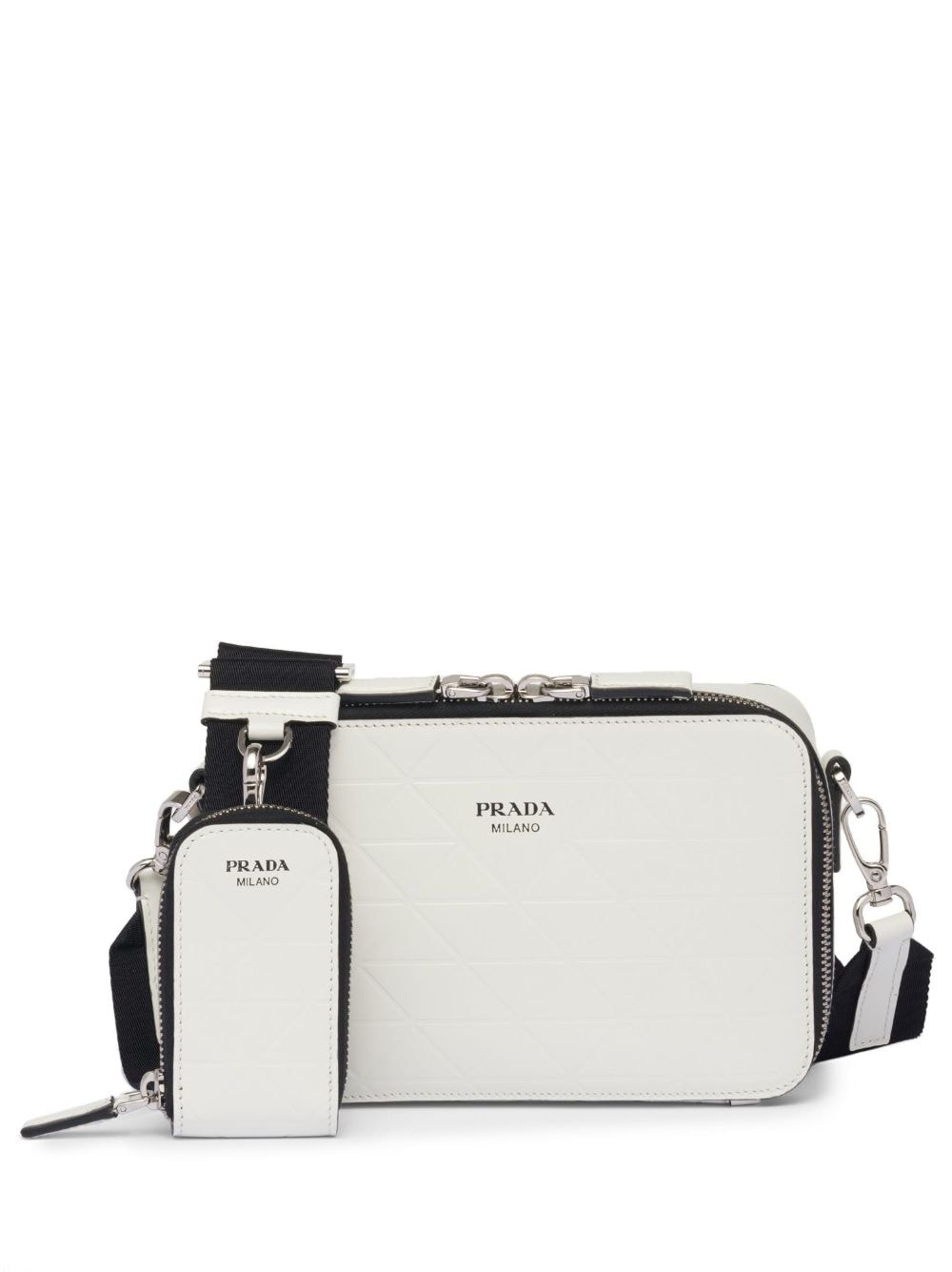 Pra*a brique embossed leather shoulder bag