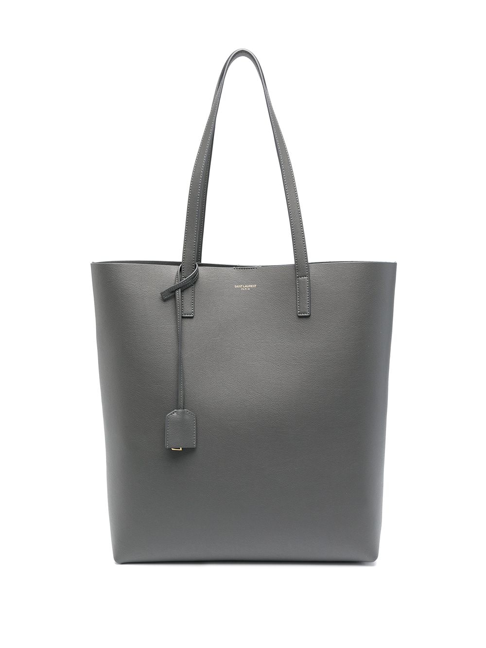 Saint Laurent logo-stamp leather tote bag