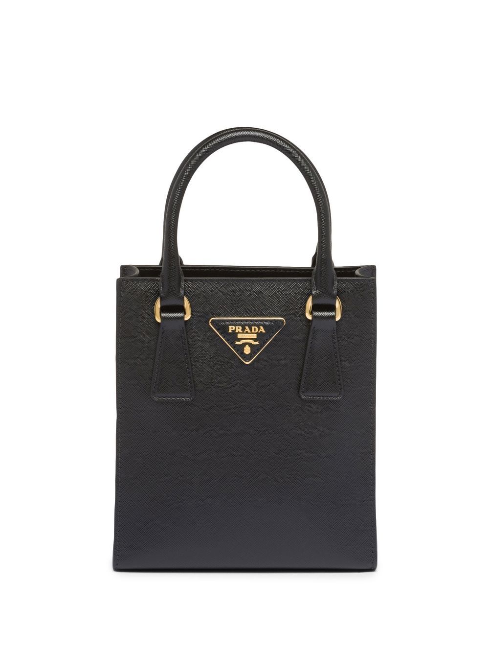 Pra*a triangle-logo saffiano-leather tot