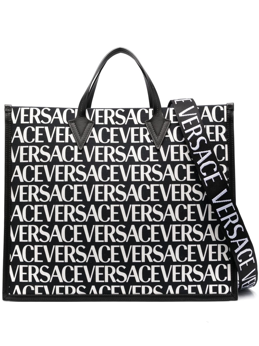 Versace logo-print tote bag