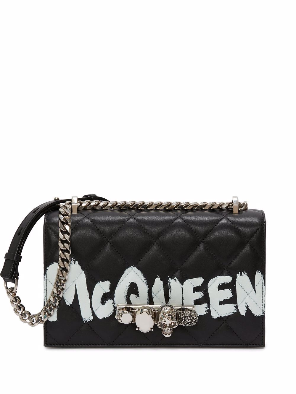 Alexander McQueen logo-print quilted crossbody bag