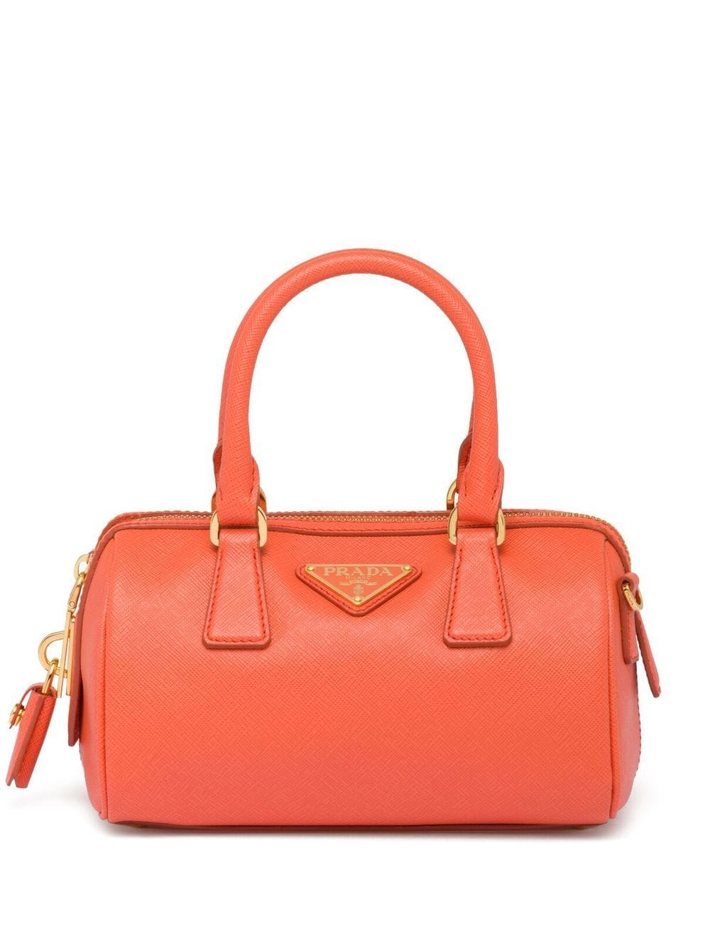 Pra*a triangle-plaque leather mini bag