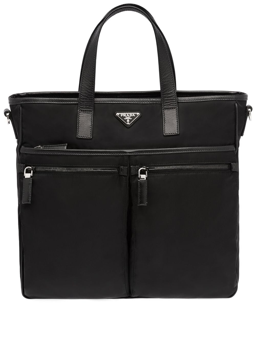 Pra*a multi-pocket logo tote bag