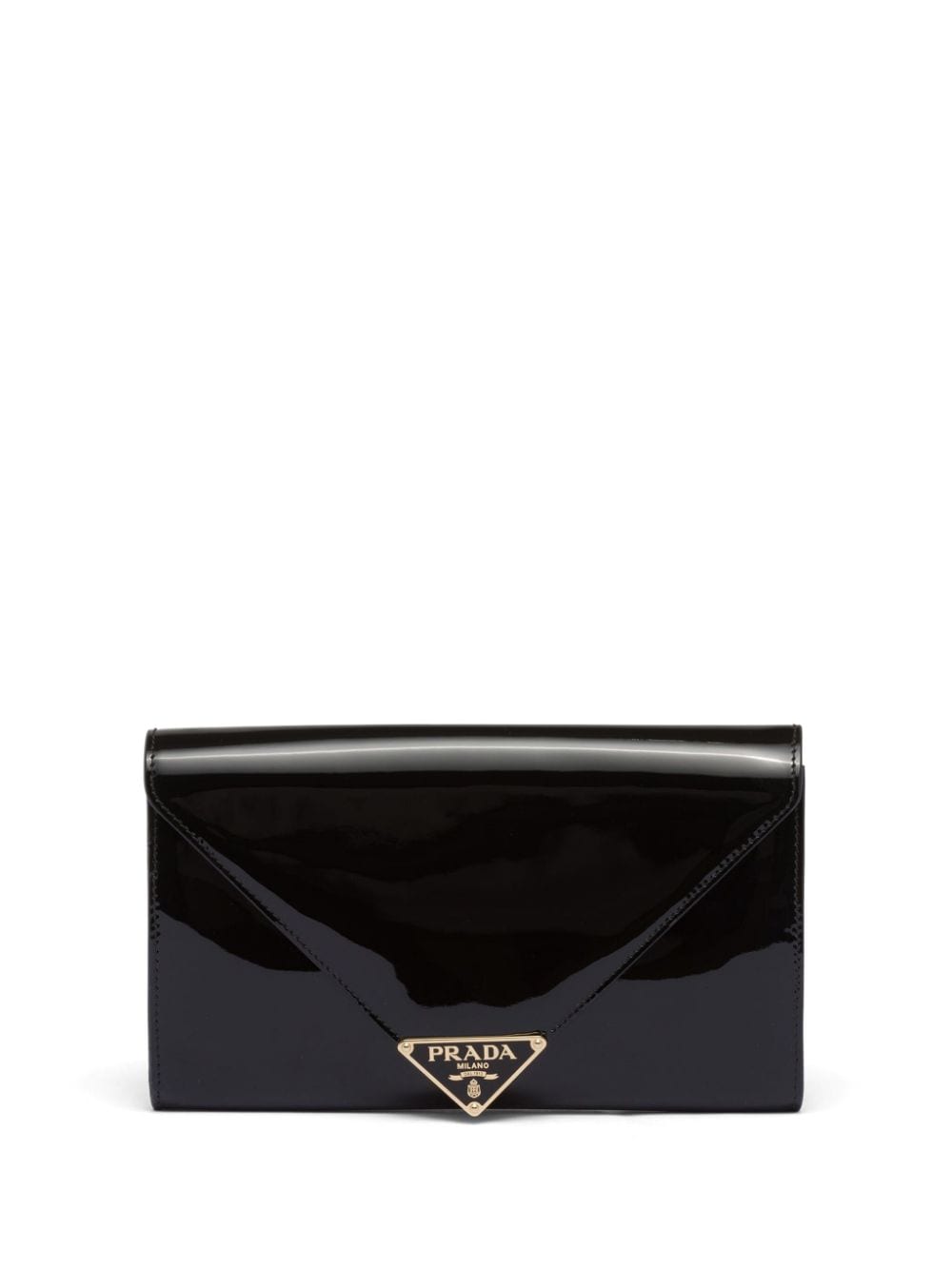 Pra*a patent-leather envelope bag