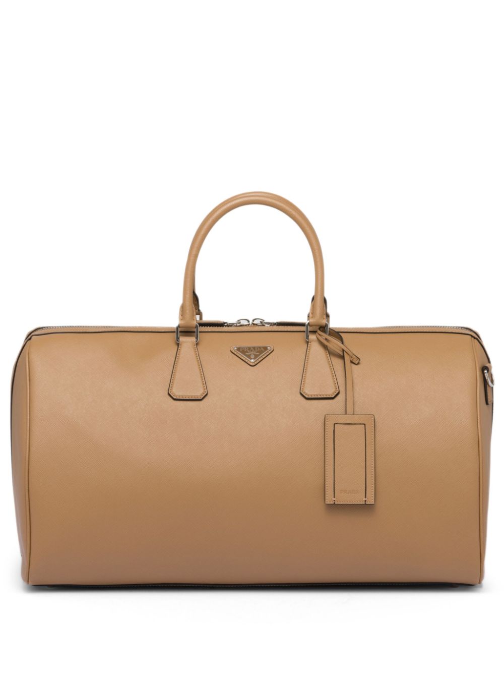 Pra*a triangle-logo leather bag