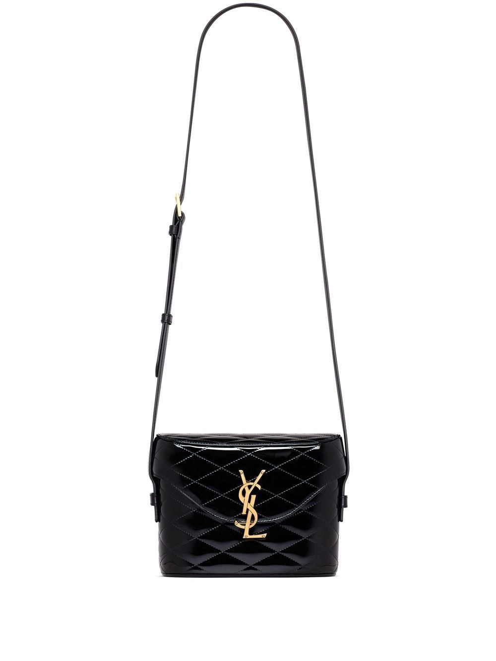 Saint Laurent quilted patent-leather bucket bag