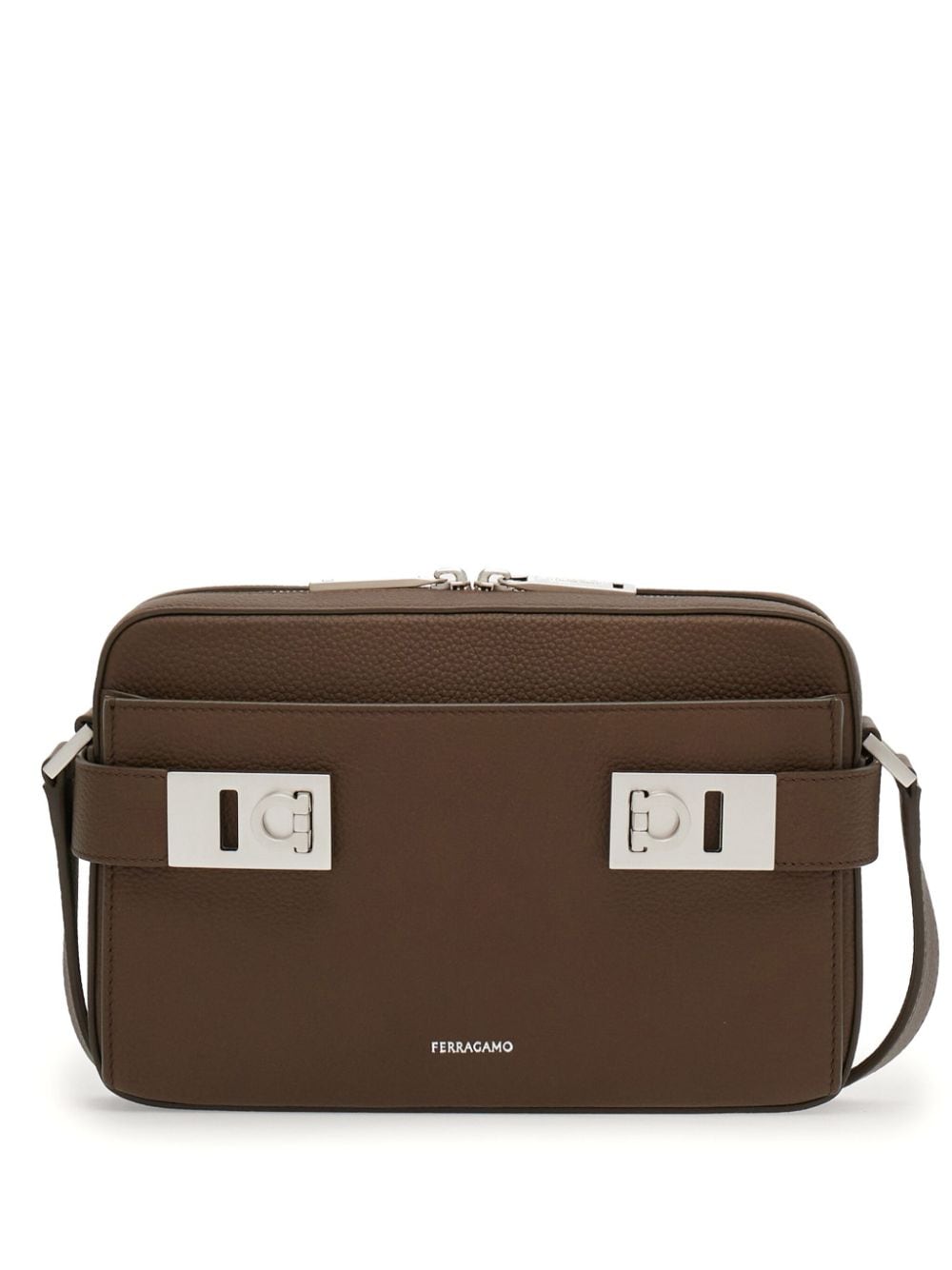 Ferragamo Gancini-buckle leather shoulder bag