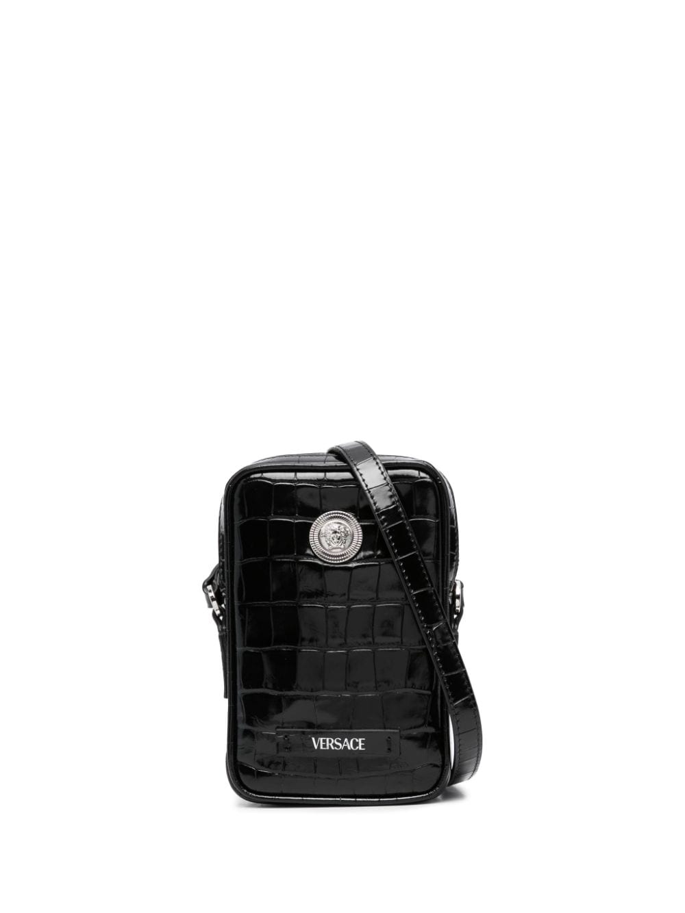 Versace croc-embossed crossbody bag