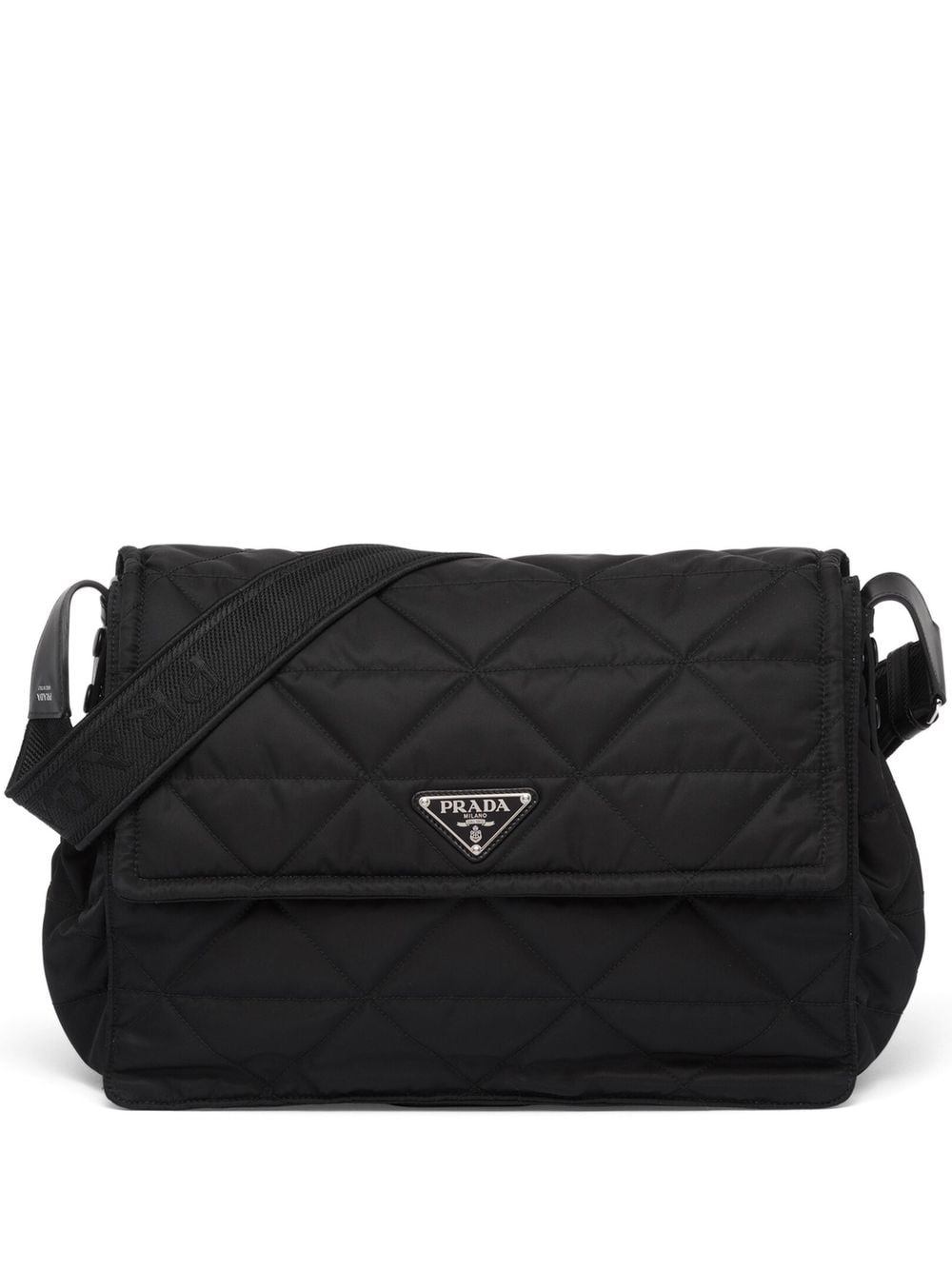Pra*a re-nylon logo-plaque shoulder bag