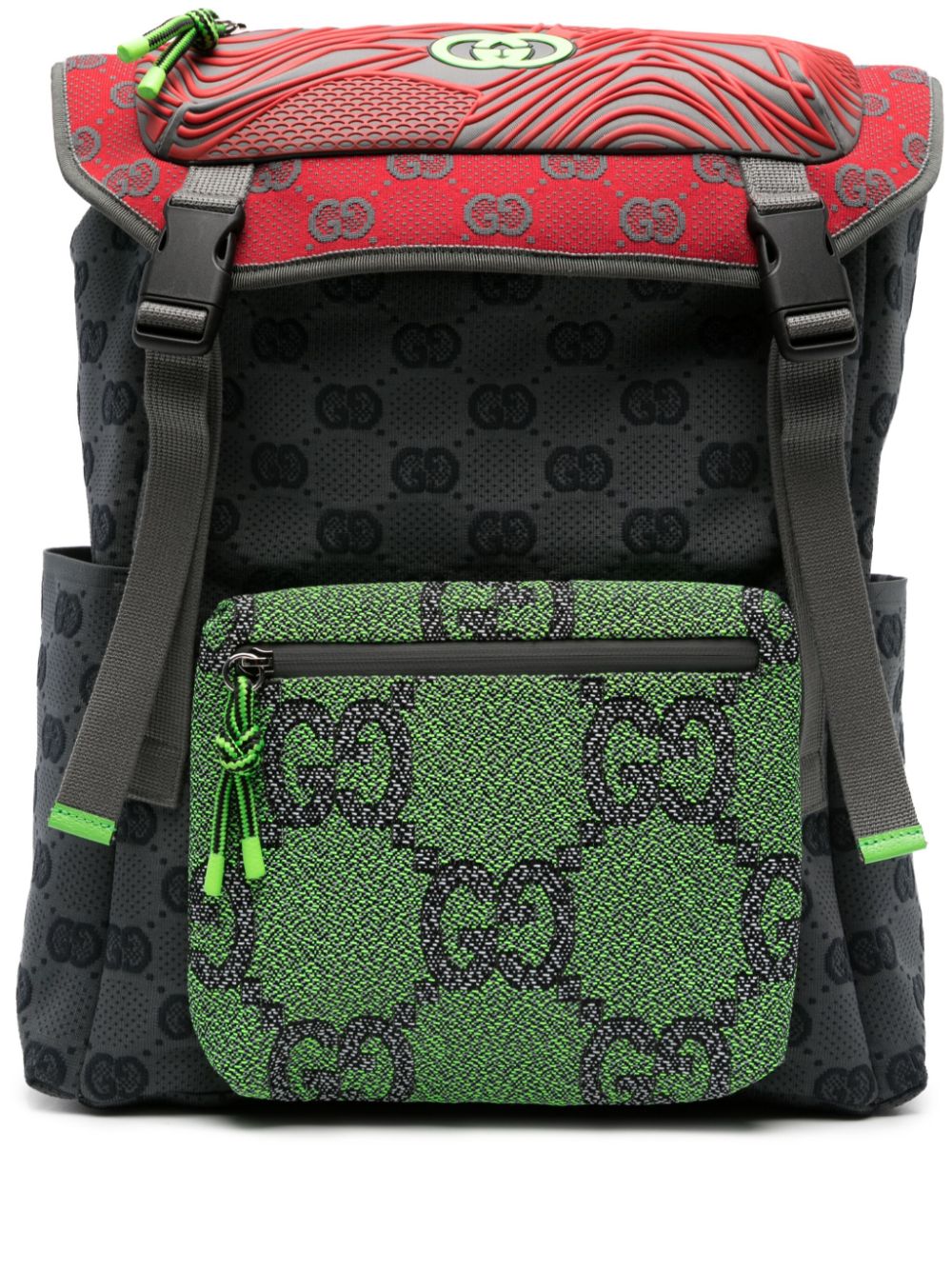 G*u*i gg panelled backpack