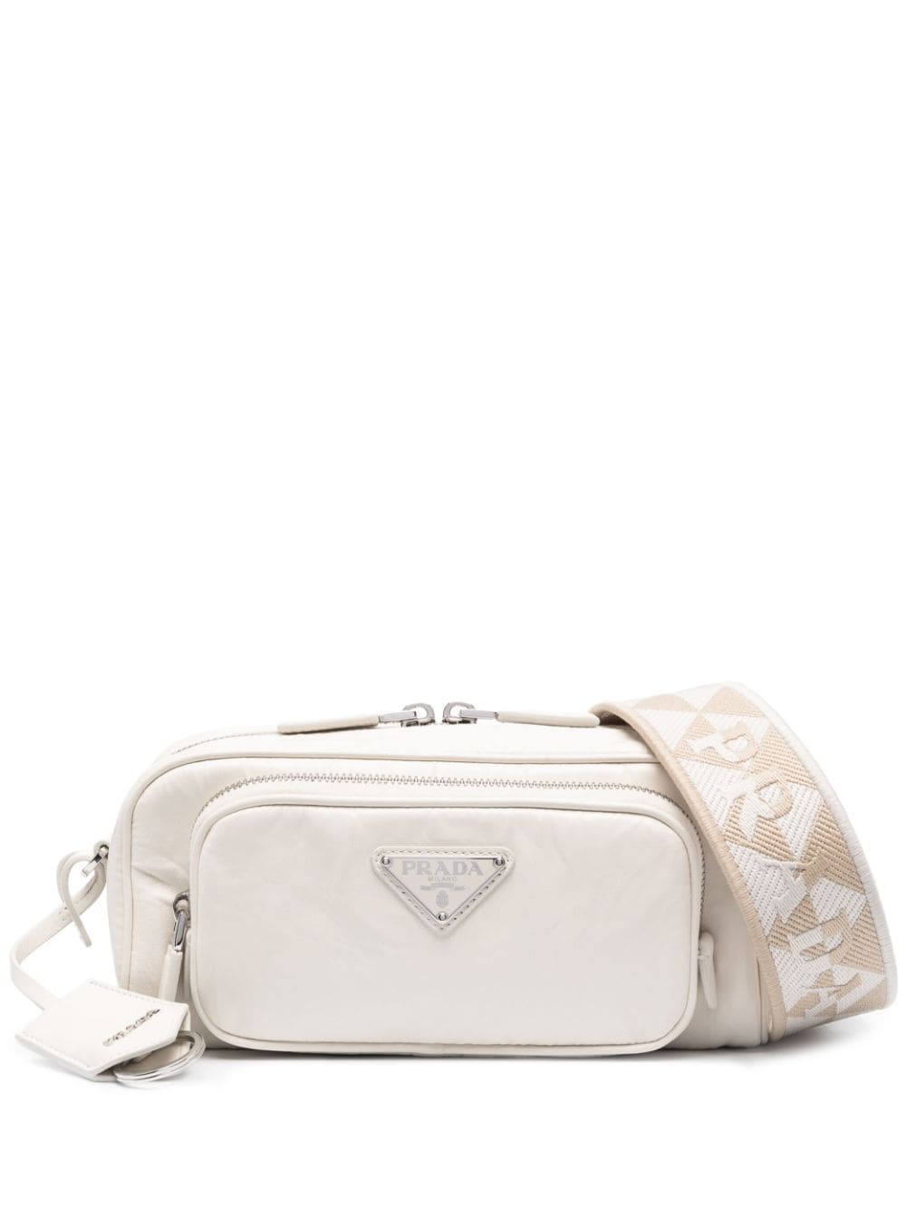 Pra*a logo-plaque leather shoulder bag