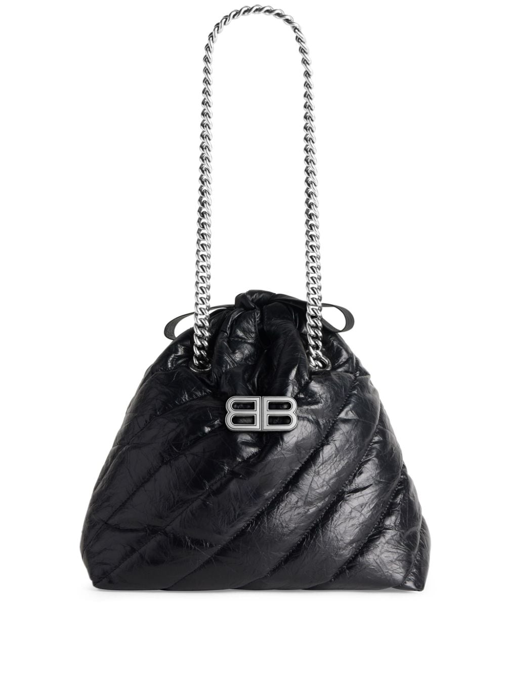 Ba*len*cia*ga crush logo-plaque quilted leather tote bag