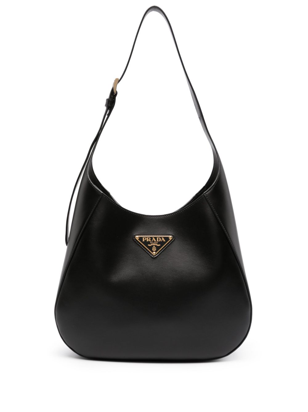 Pra*a symbol triangle-logo leather bag