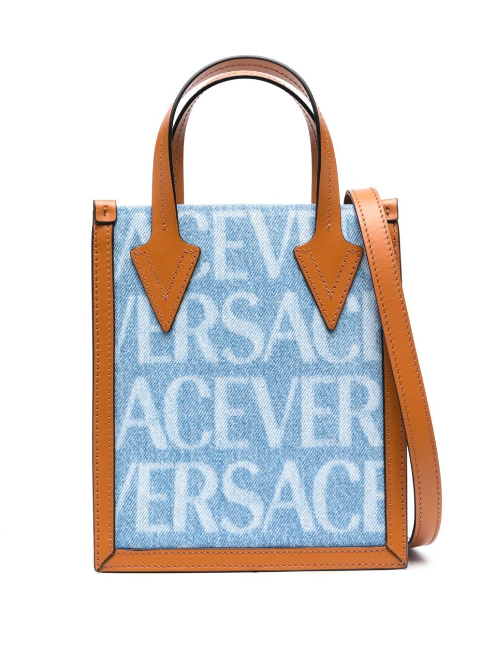 Versace Allover-print denim crossbody bag