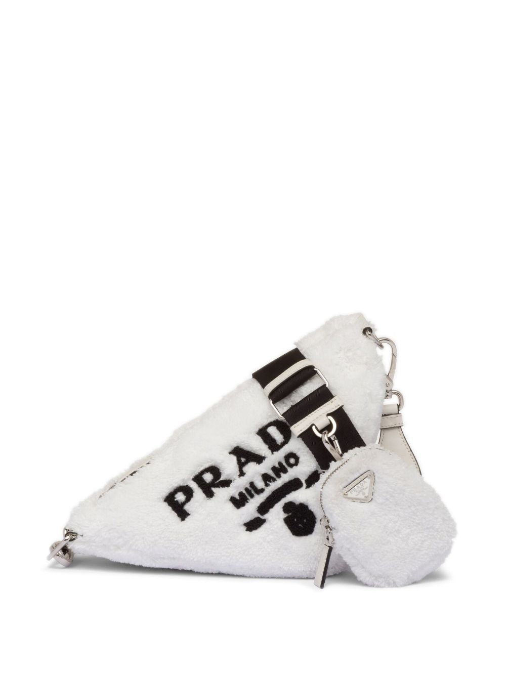Pra*a triangle terrycloth shoulder bag
