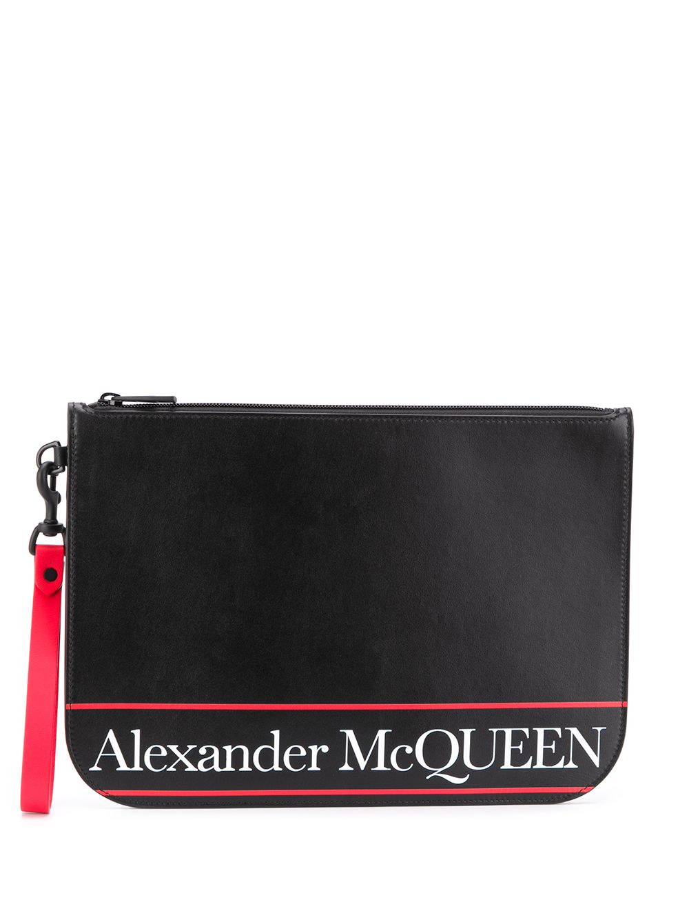 Alexander McQueen logo clutch bag