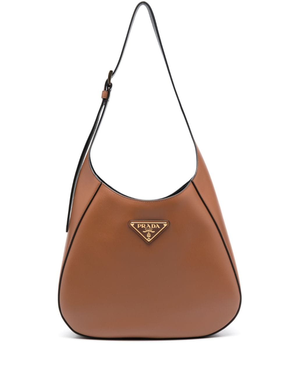 Pra*a triangle-logo leather shoulder bag