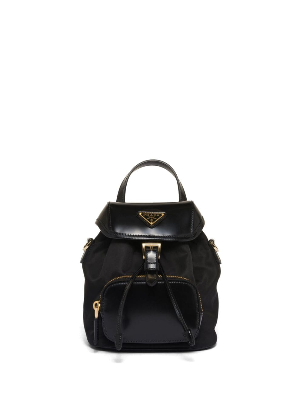 Pra*a re-nylon brushed leather backpack