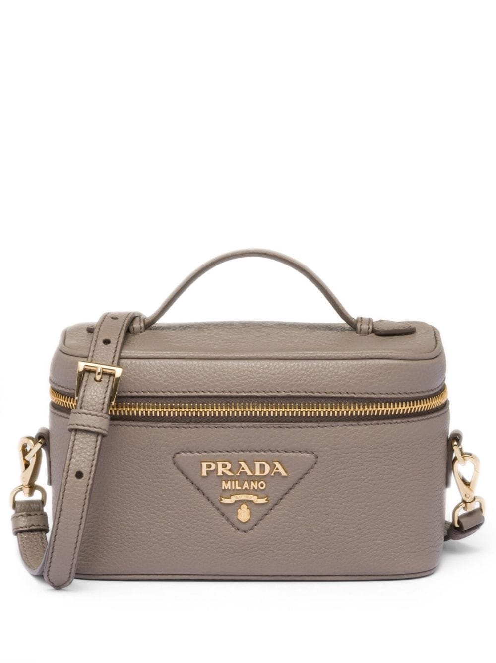 Pra*a logo-plaque leather mini-bag