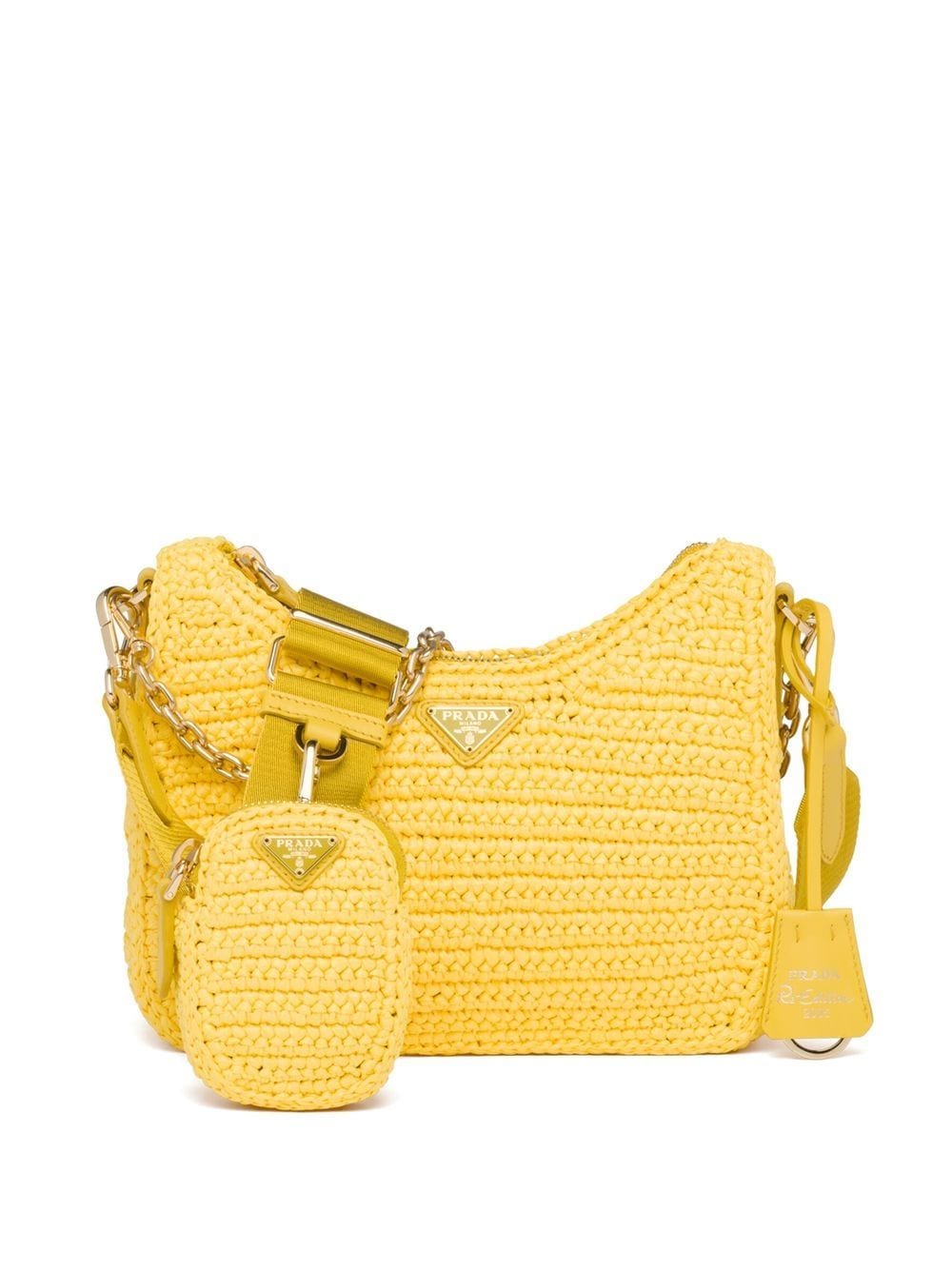 Pra*a re-edition 2005 crochet-knit shoulder bag